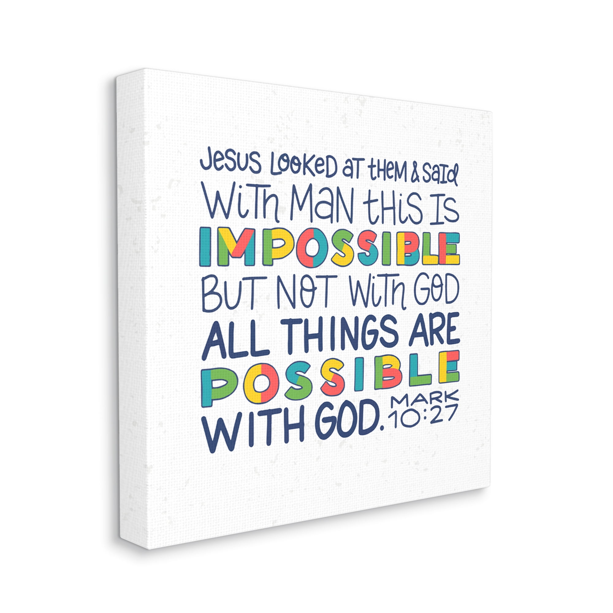 Stupell Industries All Things Possible with God Mark 10:27 Proverbs, 36 x 36, Design by Raye Allison Creations
