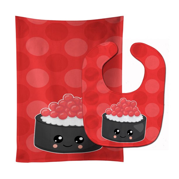 Salmon Sushi Roll with Face Baby Bib & Burp Cloth - Walmart.com