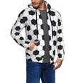 thumbnail image 2 of Kdxio Soccer Ball Print Men Hoodies Casual Hoodies for Men with Zip Pockets Full Zip Long Sleeve Sweatshirt Sports Hooded Jacket-Large, 2 of 5