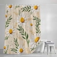 thumbnail image 4 of White Daisy Shower Curtain, 72" x 72", Spring Countryside Flowers Green Leaf Orange Waterproof Bathroom Curtain Washable Shower Curtain Set with 12 Hooks, 4 of 8