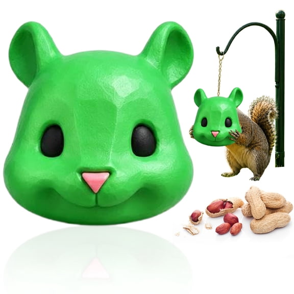 Squirrel Head Feeder, Funny Animal Face Hanging Feeder for Outdoor Garden