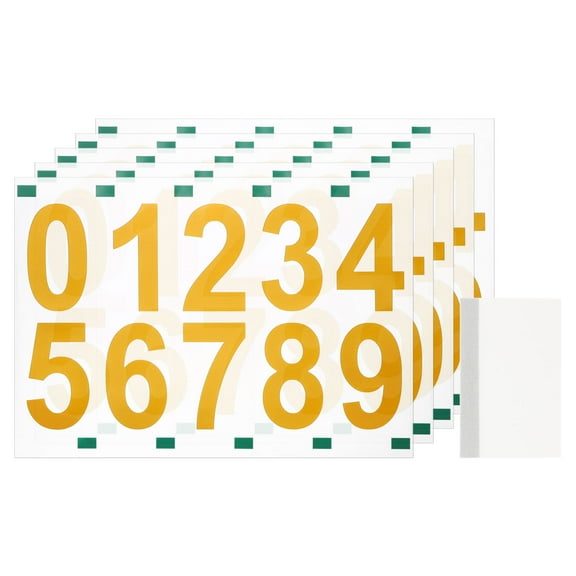 5 Sheets/50 Pack Mailbox Numbers for Outside, 2" 0-9 Vinyl Stickers, Gold