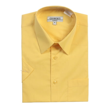 Men's Short Sleeve Solid Dress Shirt (Best Moisture Wicking Dress Shirts)