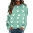 thumbnail image 2 of VgaVtl Fleece Women Shirts Fall Winter Long Sleeve Womans Tops Warm Green Loose Casual Graphic Shirts,S, 2 of 5