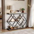 thumbnail image 4 of Kojooin 3-Tier Entryway Console Table, Industrial Sofa Table with Open Storage Shelves and X-Frame for Hallway or Foyer, 4 of 8
