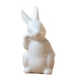 thumbnail image 1 of B Pattern Figuritas de cerámica de conejo en miniatura de animales de Pascua blanco puro, decoración del hogar, regalo de China, estatua moderna, adorno de escritorio, 1 of 5