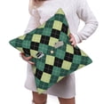 thumbnail image 6 of Bingfone Green Squares Linen Throw Pillow Covers Cushion Case Pocket Button Vintage Farmhouse Pillowcase-18"x18", 6 of 9