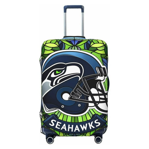 Seattle Travel Luggage Cover, Football Team Themed Stretch Luggage Cover, Scratch-Resistant Travel Essential, Fits 19-31 Inch Luggage, Luggage Not Included