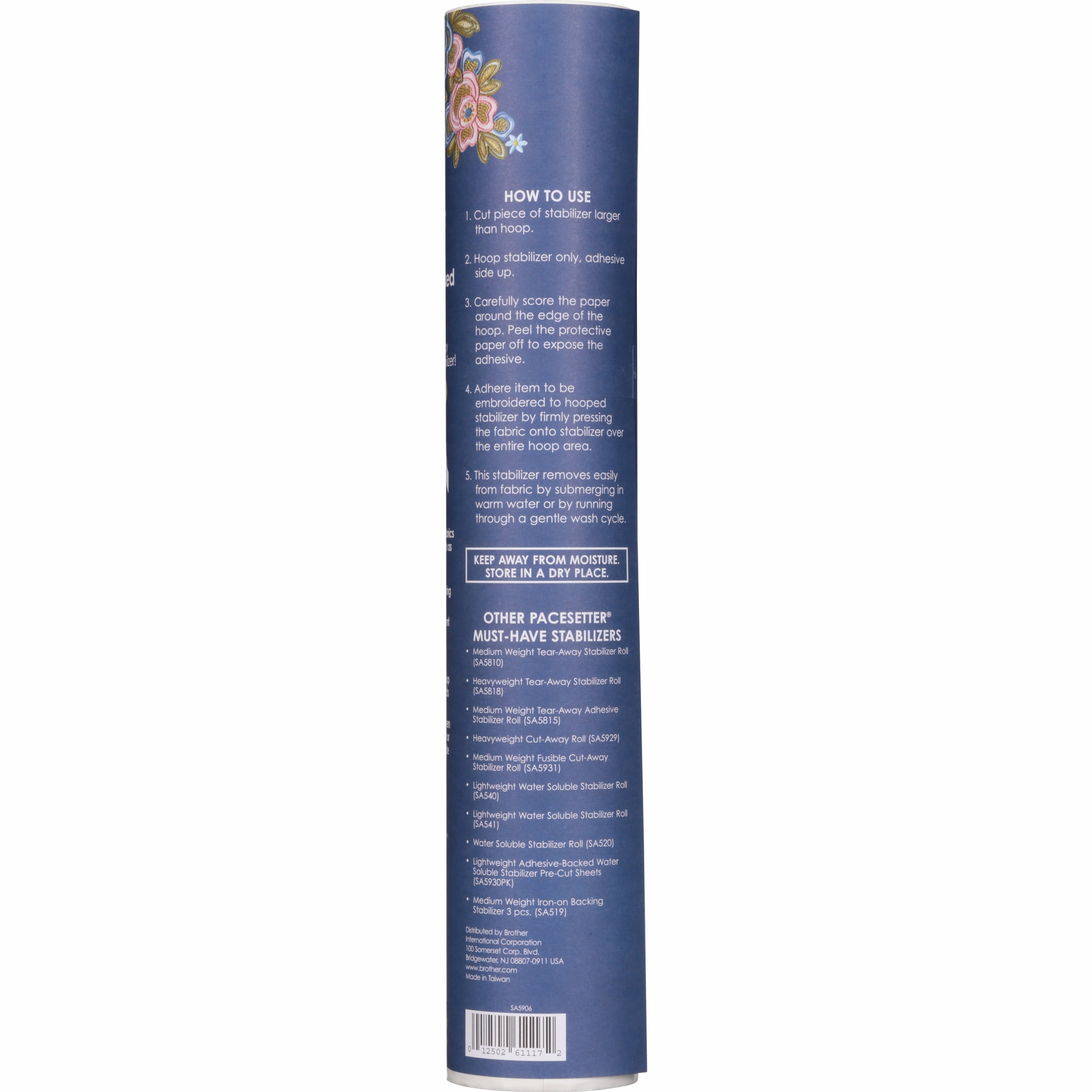 Brother Adhesive Backed Water Soluble Stabilizer