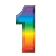 thumbnail image 2 of Beistle Club Pack of 24 Bright Rainbow 3-D Number "1" Party Decorations 11", 2 of 2