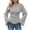 Gray, variant on Tops for Women Long Sleeve Boat Neck Flare Sleeve Side Ruched Slim Solid Color Casual Top
