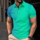 thumbnail image 2 of Camisa Casual de Impresión de Gradiente de los Hombres, Top de Solapa de Manga Corta en Tela de Malla Ligera para el Aire Libre Y el Ocio, Blusa de Suéter Elegante, 2 of 9