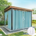 thumbnail image 6 of Teal Striped Outdoor Curtains for Patio Waterproof,Windproof Privacy Curtains with Weighted Bottom,Simple Art Vertical Stripe Farmhouse Outside Drapes for Picnic Garage Yard Cabana 54"x108" 2 Panel, 6 of 8