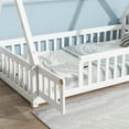 thumbnail image 4 of Bellemave Twin Size Floor Bed with Door, Teepee Tent Bed Beds, Twin Montessori Floor Bed with Guardrails, Wood House Bed with Slats, White, 4 of 8