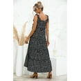 thumbnail image 3 of Tie Shoulder Round Neck Printed Tiered Dress Above Ankle Length, 3 of 3