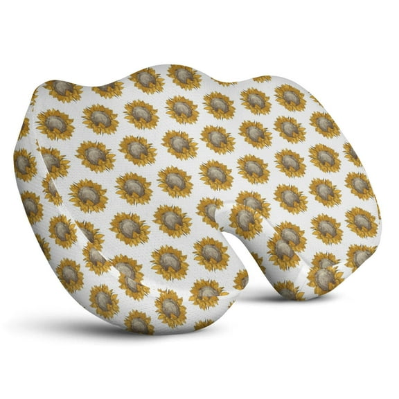 Premium Sunflower Pattern Memory Foam Seat Cushion Ergonomic Chair Pad for Office Chair, Car, Airplane & Bleachers Sciatica, Tailbone Hip & Back Pain Relief - Chair Cushion for Long Office Workers.