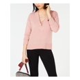 thumbnail image 3 of bar III Womens V-Neck Pullover Sweater, Pink, XX-Small, 3 of 4
