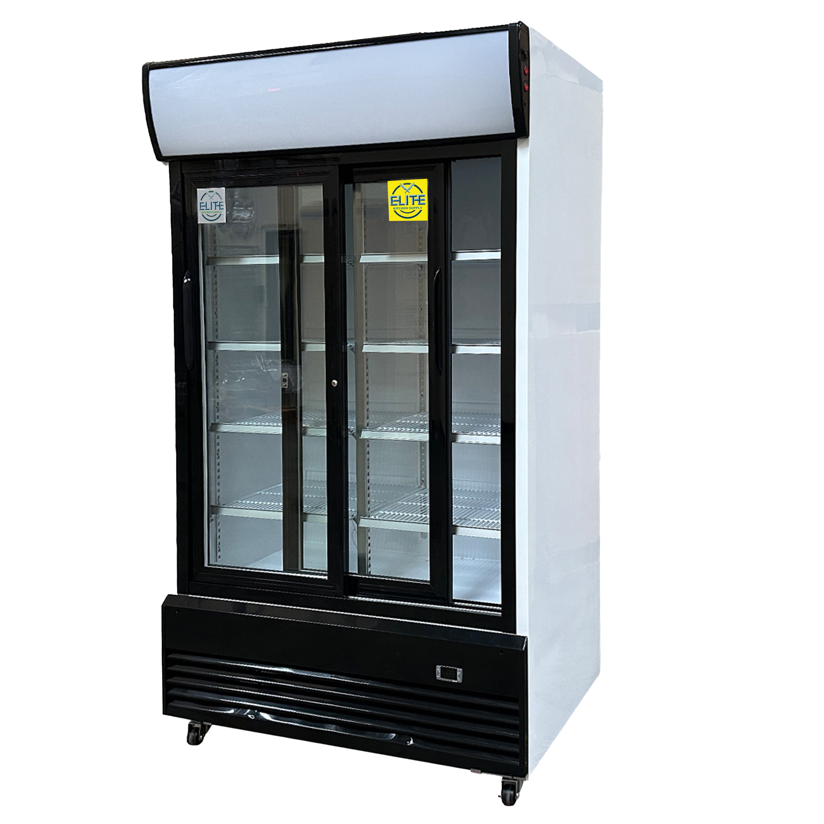 NSF 48 in. Sliding Door Commerical Refrigerator 31 Cu.Ft. Glass Door Display, Auto Defrost, Lockable