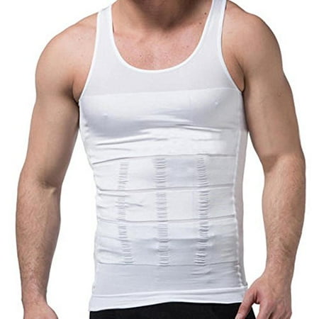 Mens Compression Shirt Body Shaper Workout Tank Tops Training Shirt Undershirts Xl White Mens Compression Shirt Body Shaper Workout Tank Tops Training Shirt Undershirts Xl White