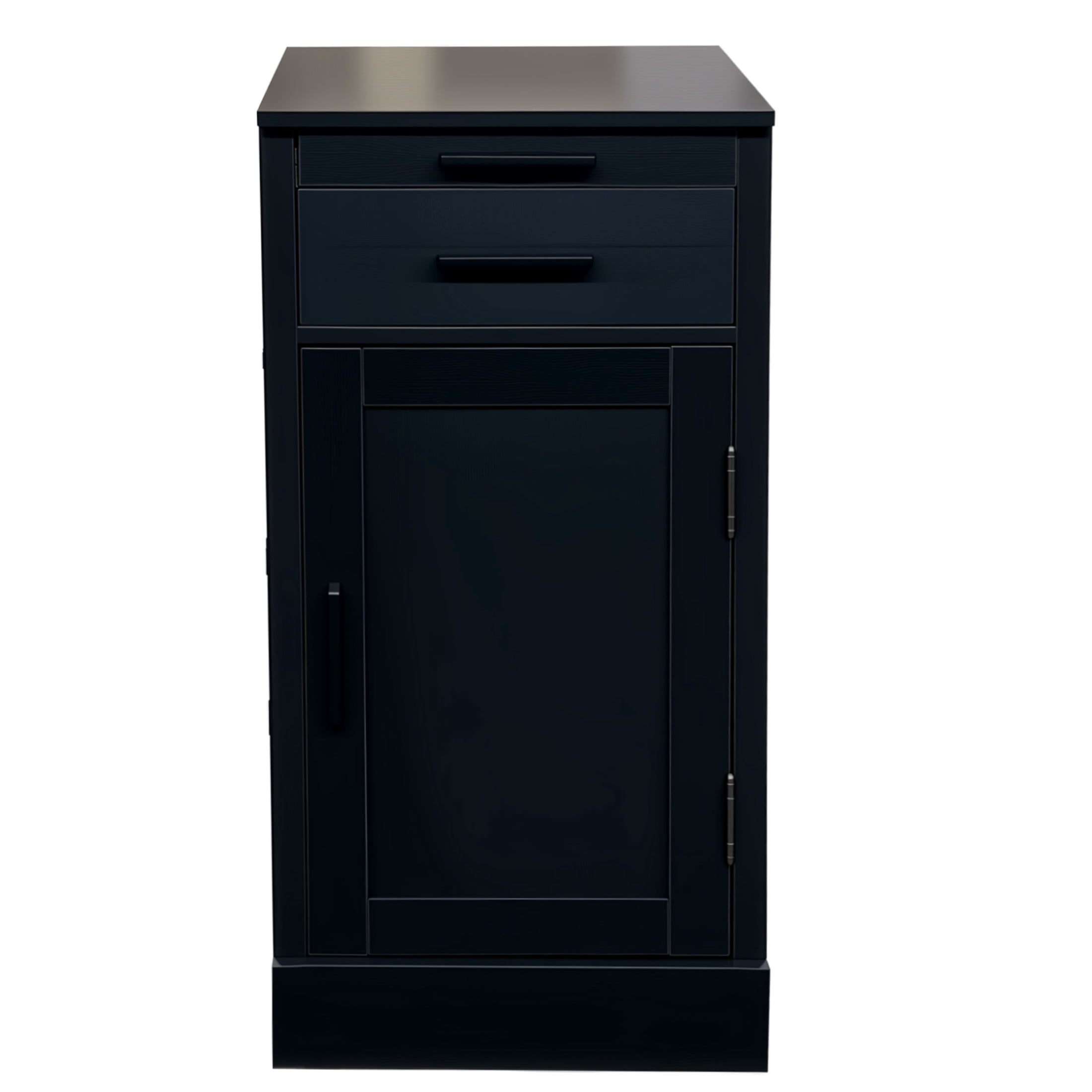 Noble House Ciara Modular Wine Bar Cabinet with Drawer, Storage Shelf & Cupboard, Walnut Buffet Cabinet, Black