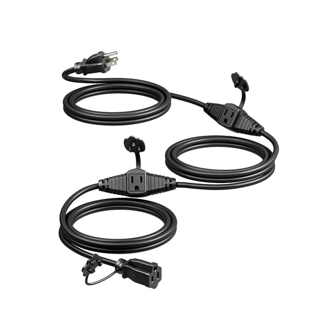 Cable de extensión para exteriores DEWENWILS de 25 pies y 3 salidas 16/3 SJTW