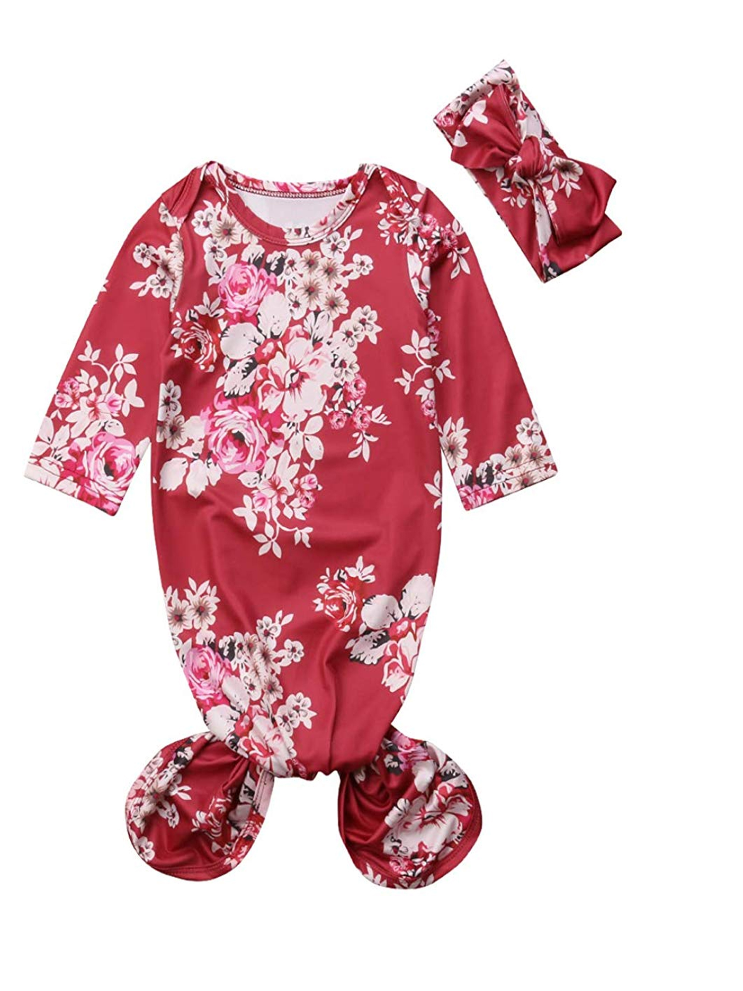 Newborn Baby Girl Floral Nightgown Sleeping Gown Home Outfit Sleepwear