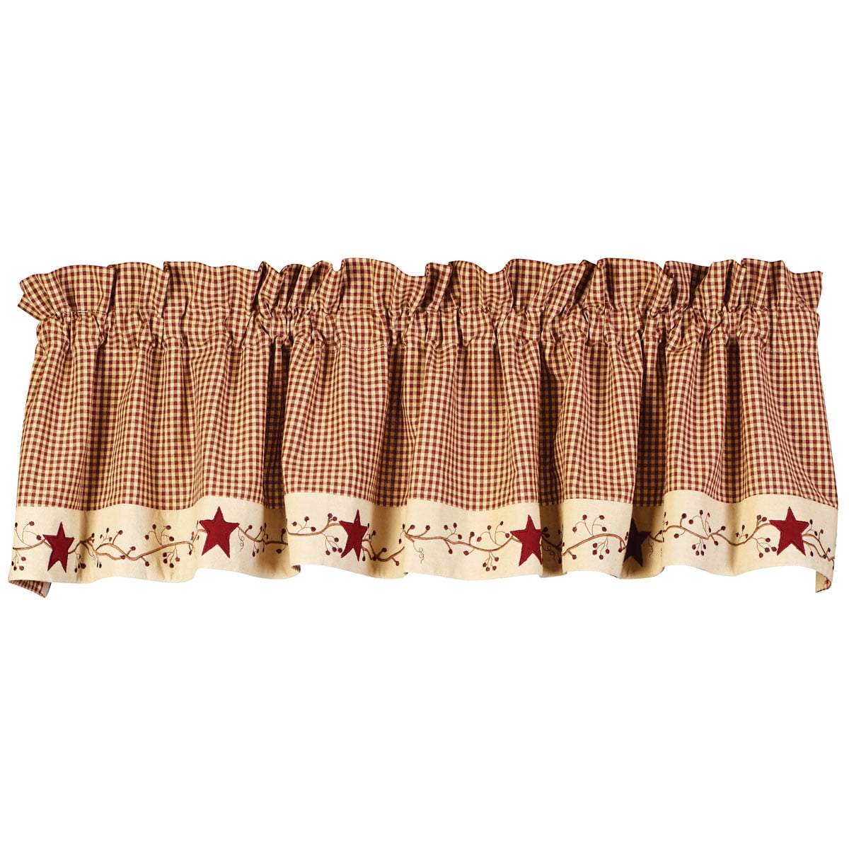 stars and berries country valance 