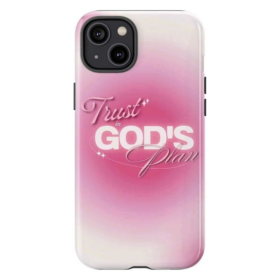 Pink Trust in God's Plan Inspirational Bible Verse Phone Case for iPhone 17 16 15 14 13 12 11 Pro Max Mini