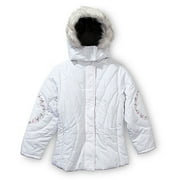 Faded Glory - Girls' Curvy Jacket With Fur-Trim Hood