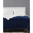thumbnail image 3 of Brooklyn Loom Corduroy Blue Full/Queen 90x90 Blanket, Textured Solid Color, Adult Bedding, Oeko-TEX Certified, 3 of 7