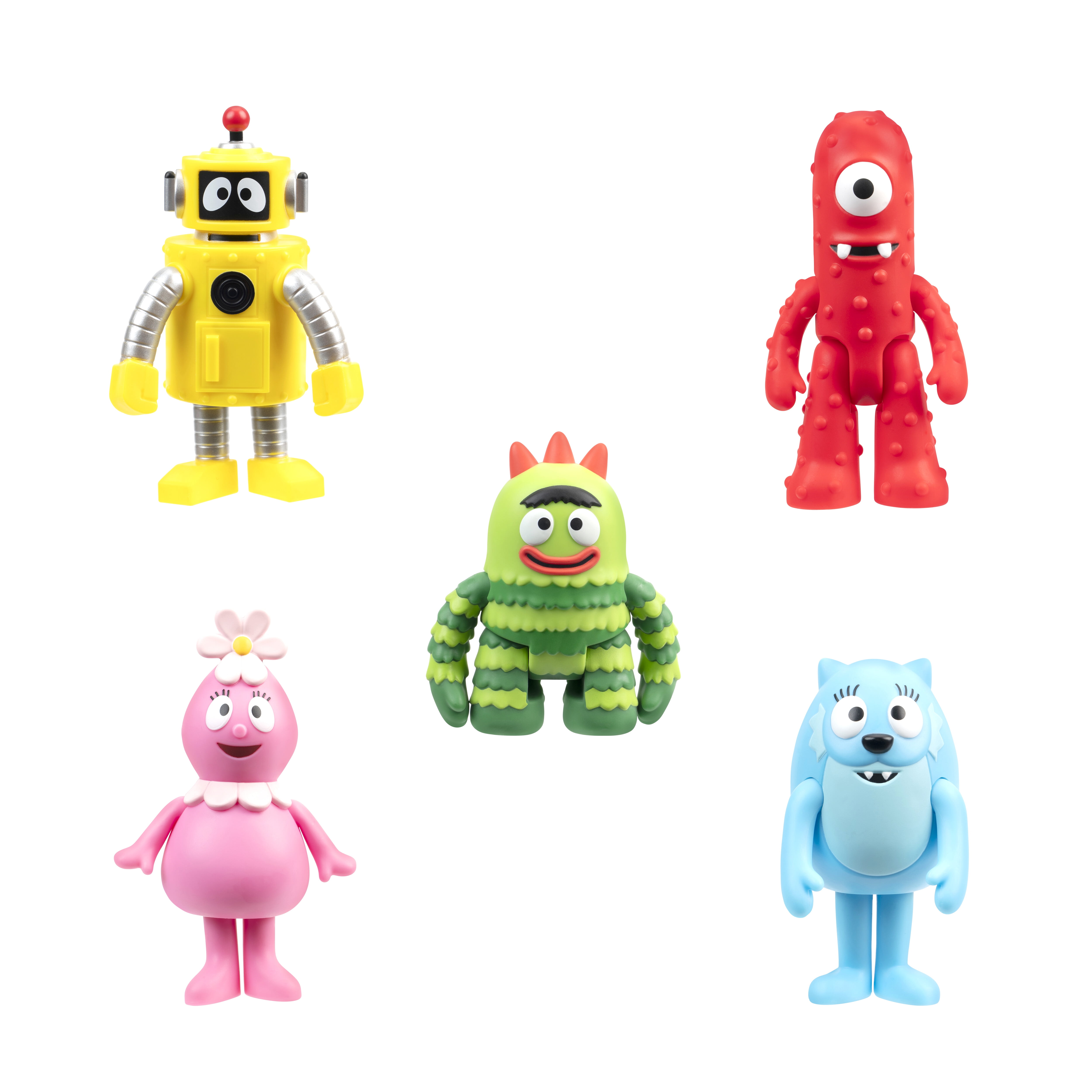 Yo Gabba Gabba! Friends - Includes Articulated 3 inch Figures—Muno, Foofa, Plex, Toodee, & Brobee