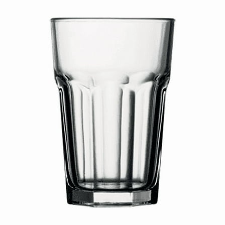 Heavy Base 14 oz Clear Glass Drinking Glasses for Water, Juice, Beer [Set Of 12]