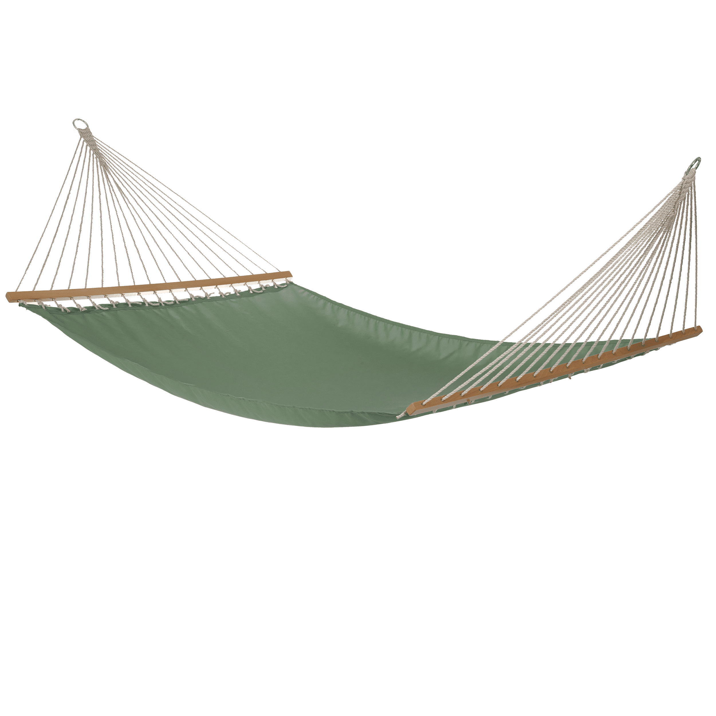Fab Habitat Solid Recycled Polyester Hammock - Fargo - Green - Indoor/Outdoor, Quick Dry, 2 Person 460 lbs Capacity - Patio, Poolside, Backyard, Garden, Beach, Balcony - 12-14 ft Adjustable