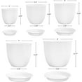 thumbnail image 5 of Honyear Plastic Planter with Saucers,8/7/6/5.5/5 Inch Flower Pot Indoor Modern Decorative Plastic Pots for Plants with Drainage Hole and Tray for All House Plants, Flowers, and Cactus, White, 5 of 6