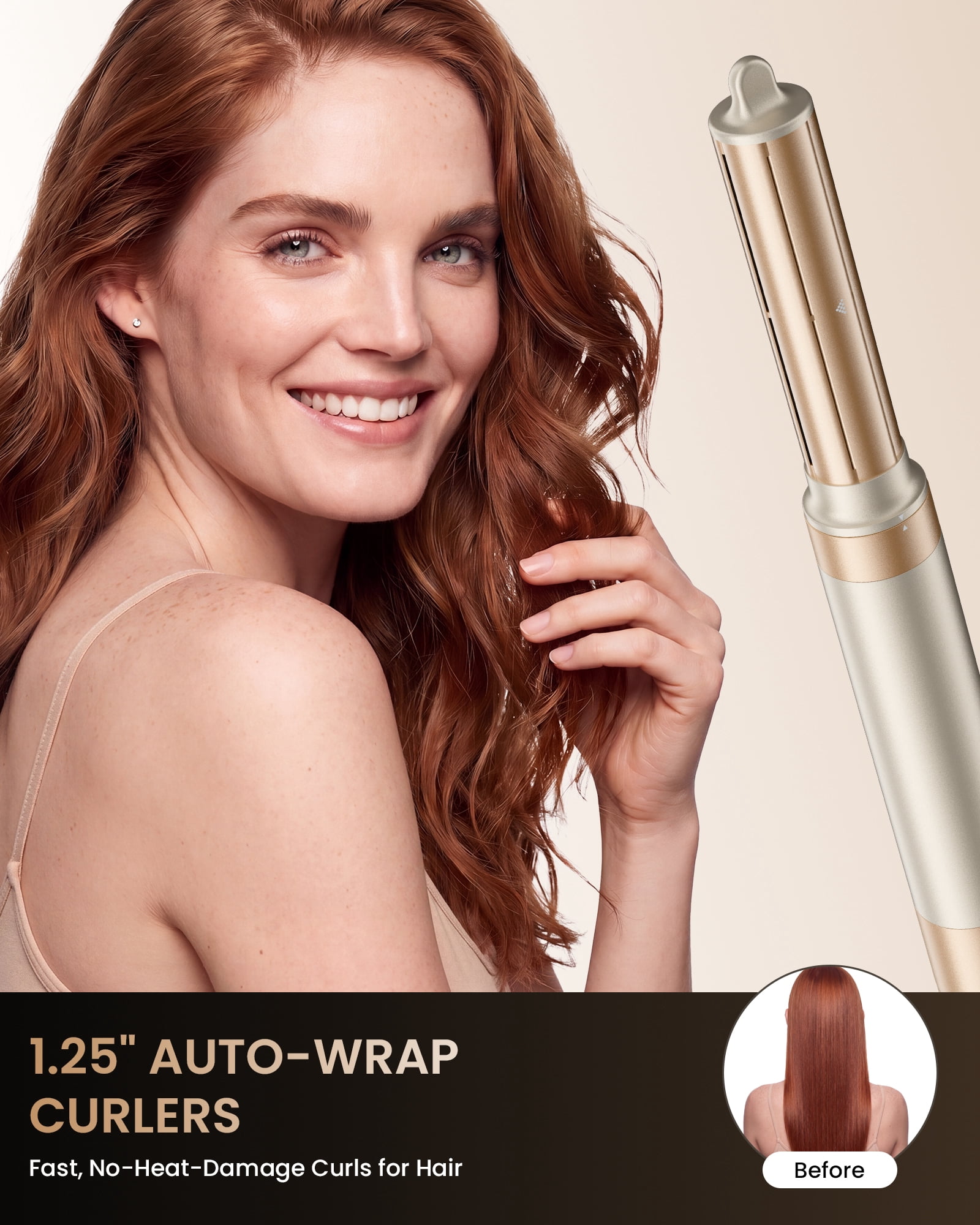 6-in-1 Hot Air Styler, Hair Dryer & Multi-Hair Styler with Auto-Curler, Straightener, Volumizing Brushes, Frizz-Free Hair Tool for Curling, Straightening, Smoothing & Adding Volume, No Heat Damage