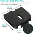 thumbnail image 2 of Standard Memory Seat Cushion for Office Chair Pressure Relief Sciatica & Tailbone Pain Relief Firm Coccyx Pad for Long Sitting, Office Chair, Gaming Chair and Car Seat-Black, Standard Size, 2 of 13