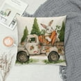 thumbnail image 2 of PHYHOO  Easter Pillow Cover  Spring Farmhouse Bunny Truck Carrots Rabbit Decor Spring Outdoor Decorative Throw Cushion Case for Sofa Couch Home Bed, 2 of 5