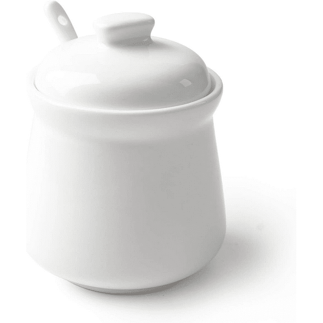 Porcelain Sugar Bowl, Ceramic Sugar Bowl with Lid, Sugar Bowl with