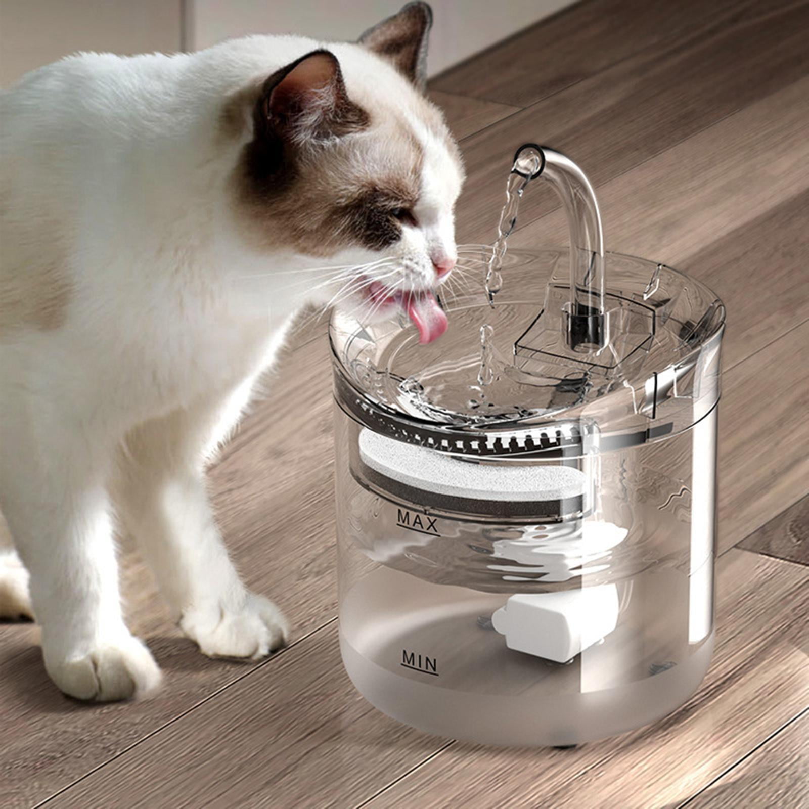 Cat Water Fountain, 1.8L Pet Drinking Fountain for Water Shortage , Cat and Dog Fountain with Filters 2 Modes, Transparent Non Intelligent