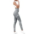 thumbnail image 5 of WLJ Women Stripe Daub Printed High Waist Tummy Control Yoga Workout Leggings, 5 of 7
