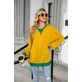 thumbnail image 2 of Anbech Women's Oversize Sweatshirt Color Block Drop Shoulder Tops Y2K Casual Pullover, 2 of 8