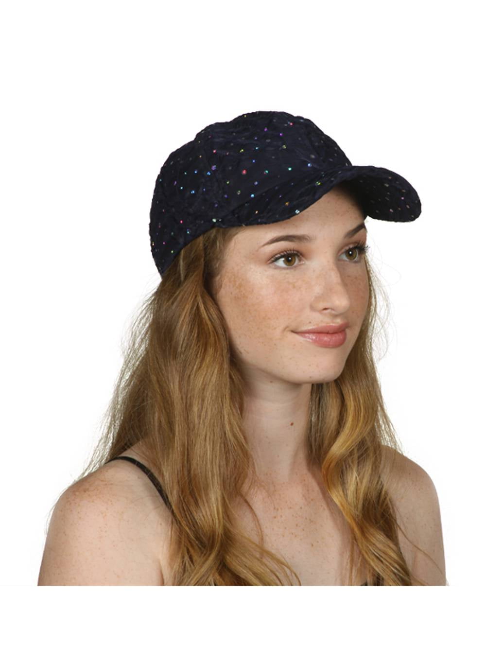 TopHeadwear Womens Sequin Trim Baseball Cap