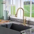 thumbnail image 4 of CASAINC Single Handle Kitchen Faucet with Pull Out Sprayer, Deck Mounted, Brushed Gold, 4 of 4