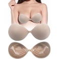 thumbnail image 4 of HURRISE Thick Padded Strapless Backless Push Up Silicon Adhesive Invisible Nude Bra Bralette, Backless Bra, Silicon Adhesive Bra, 4 of 5