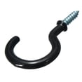 thumbnail image 3 of 70Pcs Screws Mounted Arched Cable Clamp Clip Tie 21 x 7mm for 3mm Wire & 50 Pcs 1.1 Inch Cup Mug Hooks Shouldered Metal Screw-In Plastic Coated Hanging Black, 3 of 7
