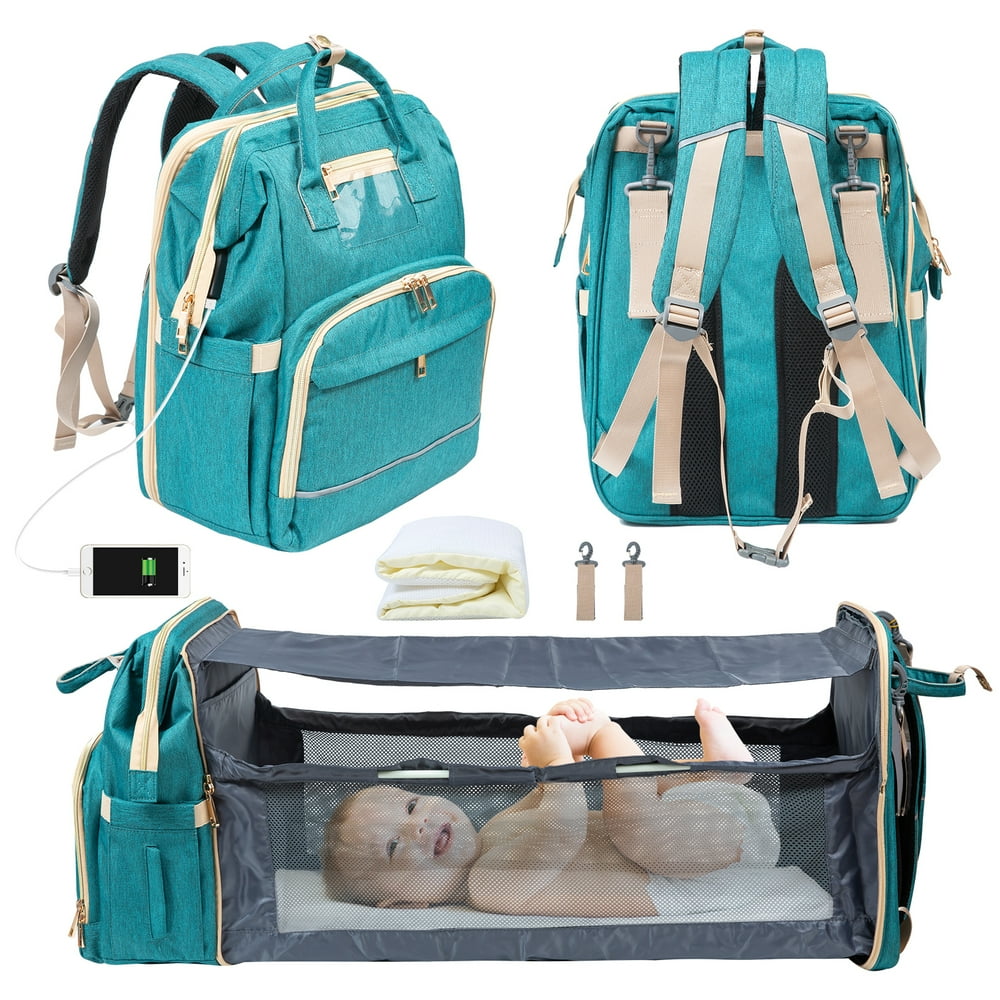 WiseWater Diaper Bag Backpack with Changing Station, Unisex Baby Travel
