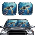 thumbnail image 6 of Lsque Watercolor Turtle 2 PCS Windshield Sun Shade | CarFoldable Window Covers | Car Accessories Reflect UV for Universal Cars SUV Truck | Small, 6 of 7