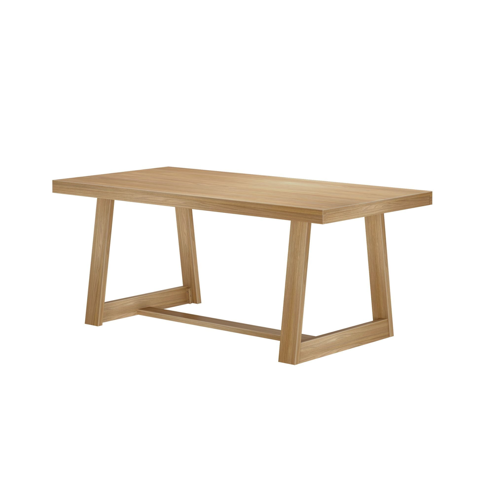 Plank+Beam Farmhouse 72" Dining Table, Solid Wood Rectangular Kitchen Table for 6 People