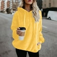 thumbnail image 5 of Women's Long Sleeve Pocket Solid Color Warm Pullover Hooded Sweatshirt Basic Winter Clothing Outfits Fall Clothes, 5 of 8