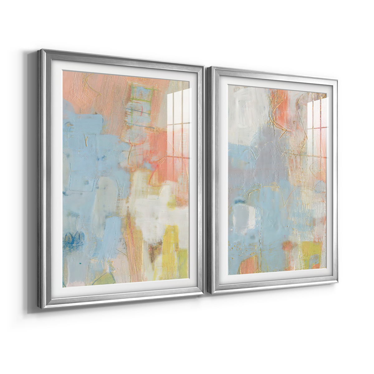 Wexford Home Cully I Premium Framed Print, 18.5" x 24.5" - Ready to Hang, Silver (Set of 2)